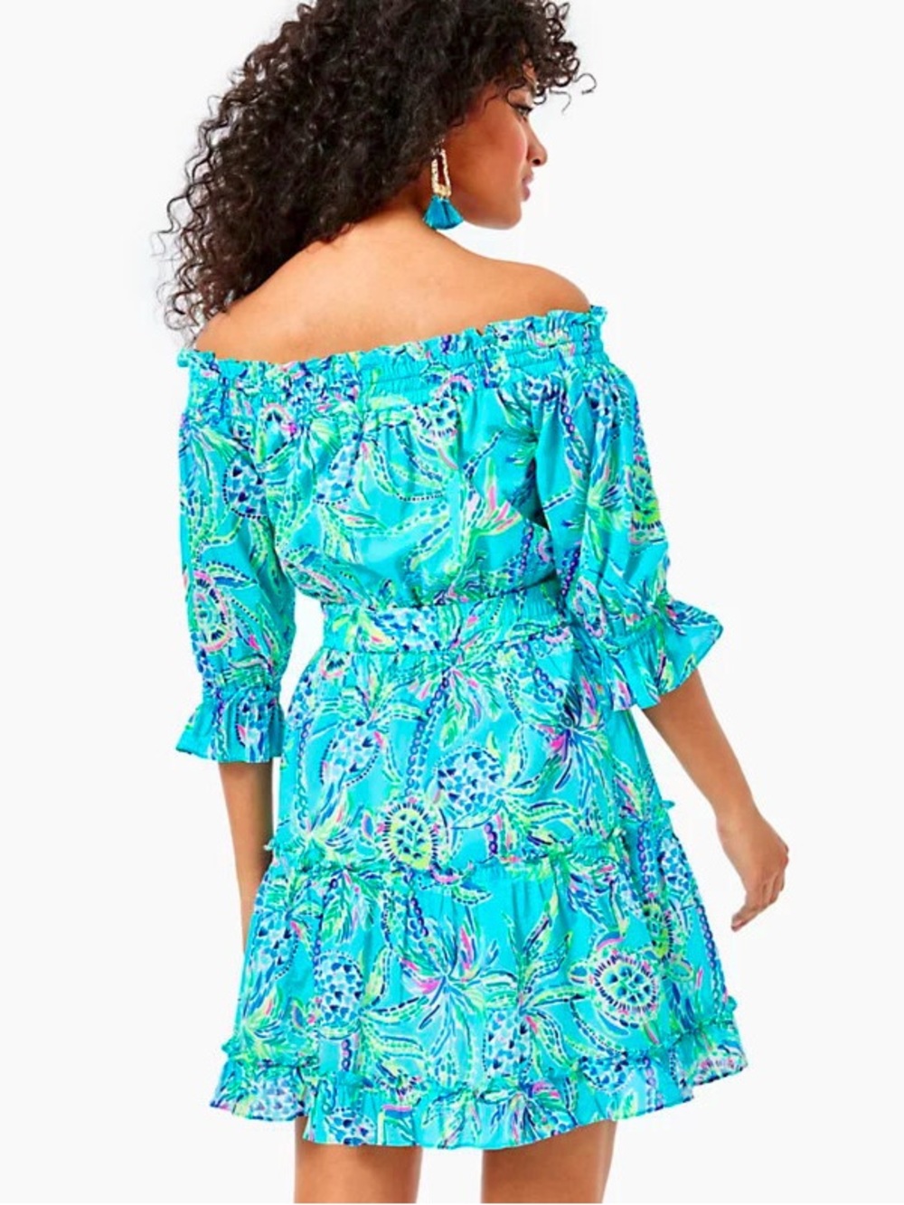 Lilly Pulitzer Louisa off-the-shoulder dress 🩵🩵🩵 - Picture 3 of 4